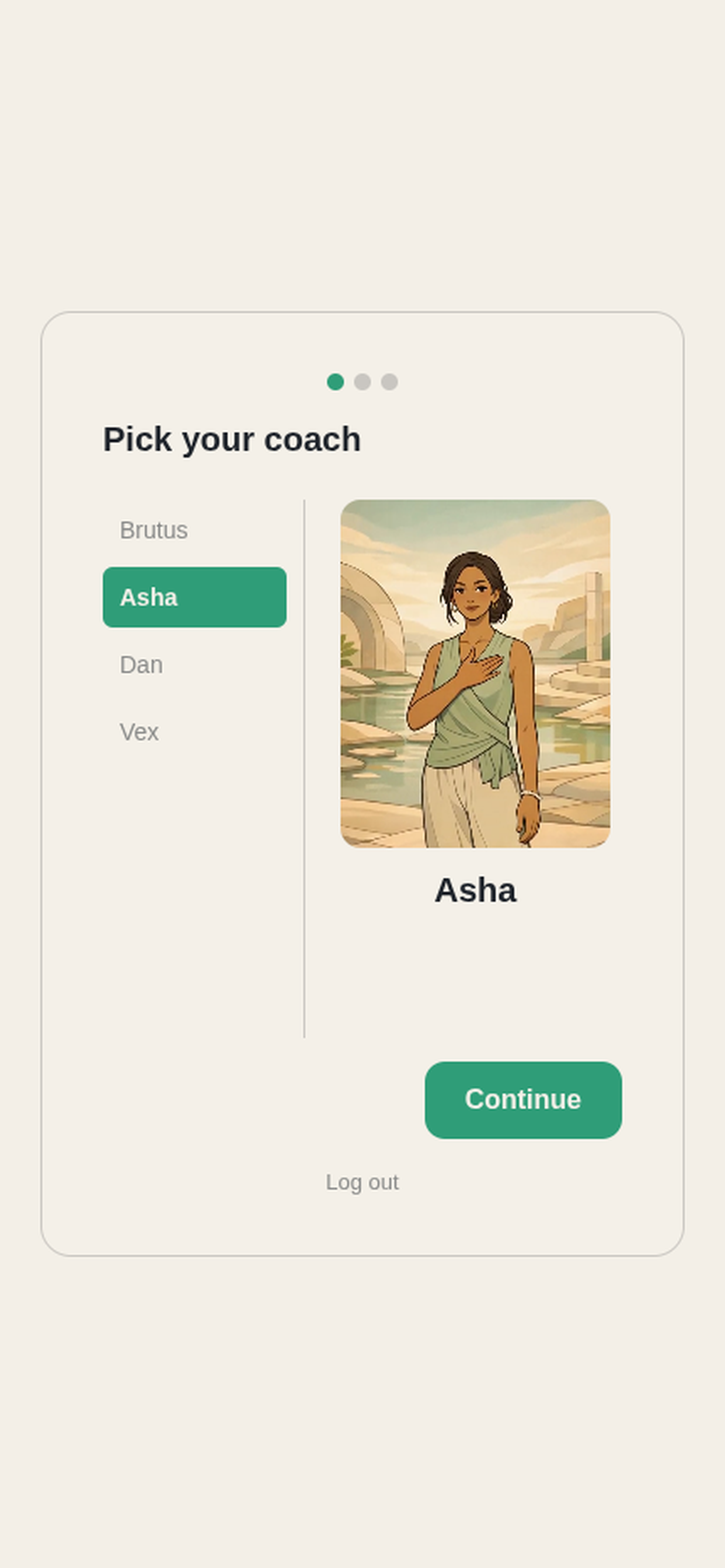 Forra coach selection screen