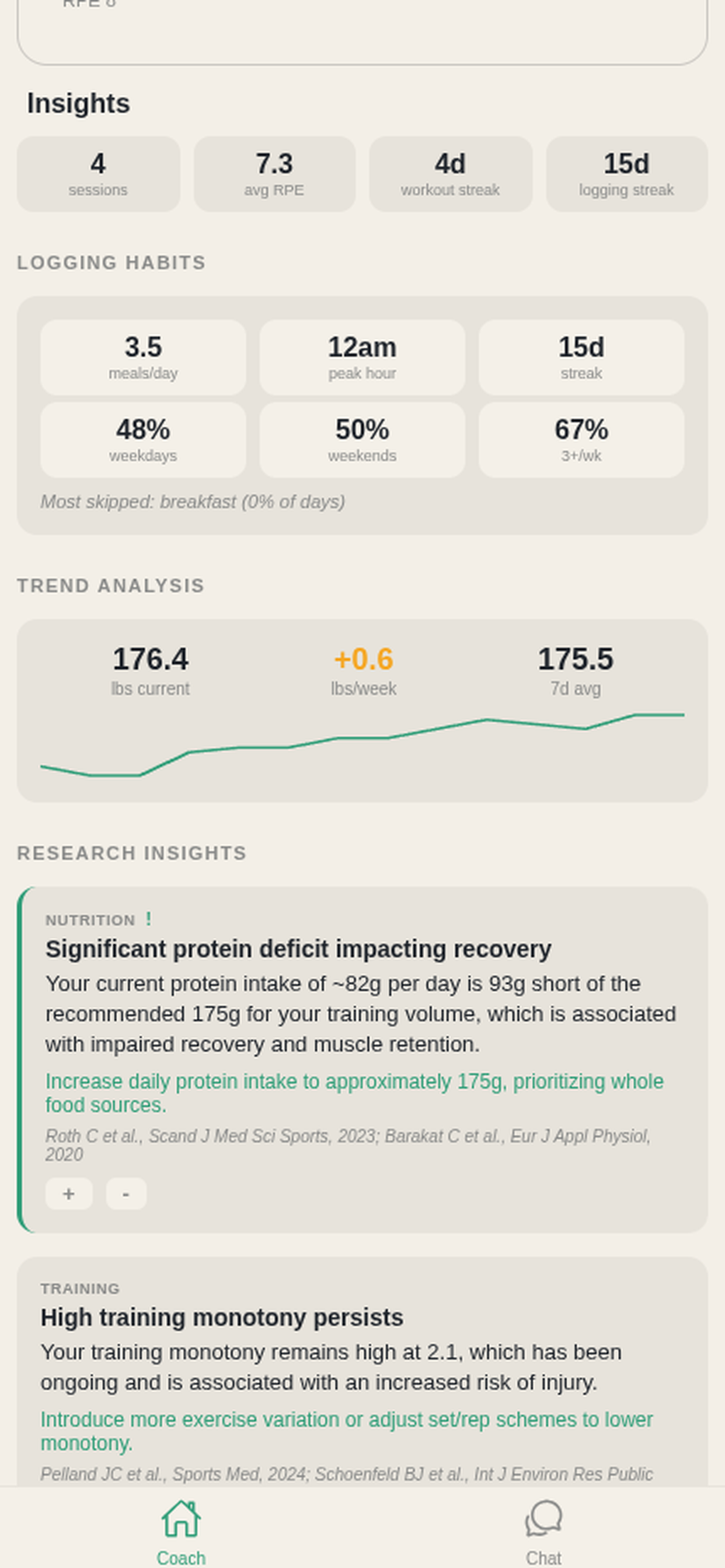 Forra insights screen